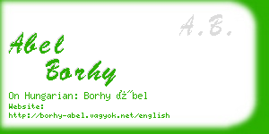 abel borhy business card